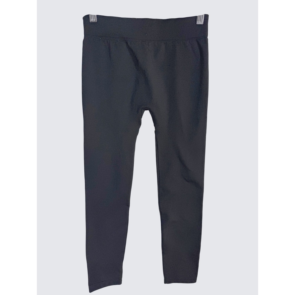 Lukees Women's‎ Black Leggings Fleece Lined Stretch Minimalist Athleisure M/L